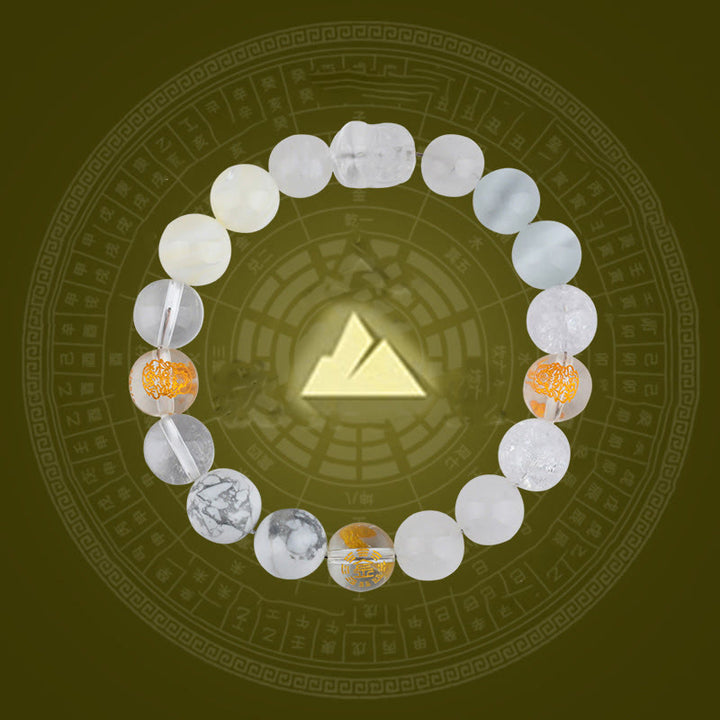 Buddha Stones Five Elements Various Crystal Agate Pixiu Wealth Bracelet