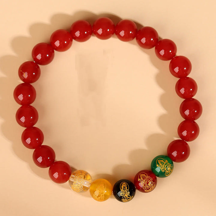 Buddha Stones Five Elements Various Agate Jambhala Luck Bracelet - image 20