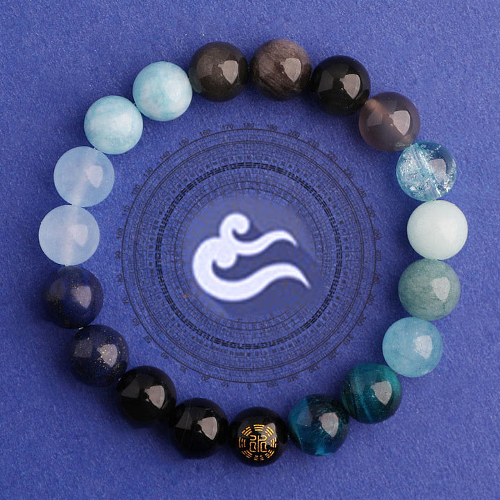 Buddha Stones Five Elements Various Agate Balance Luck Bracelet