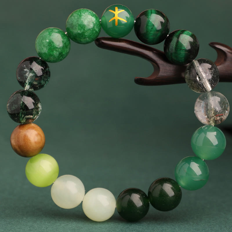 Buddha Stones Five Elements Various Agate Balance Luck Bracelet