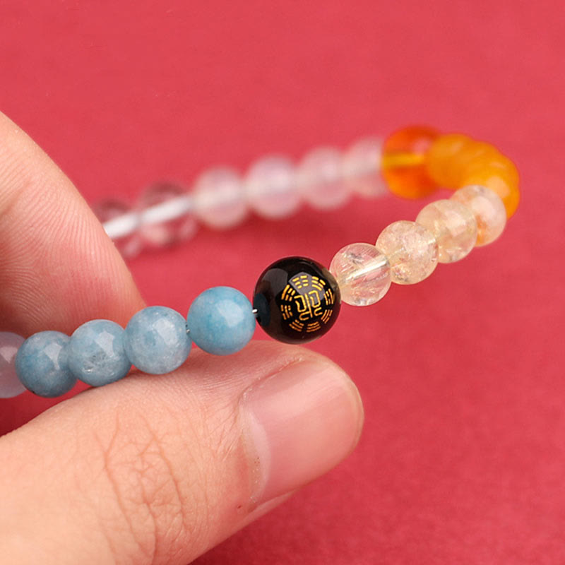 Buddha Stones Five Elements Various Agate Crystal Sun Stone Wisdom Bracelet - image 48