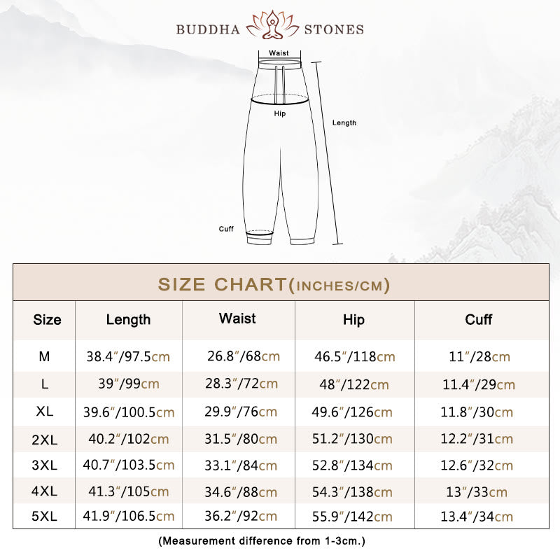 Buddha Stones Cotton Men's Drawstring Harem Pants With Pockets - image 6