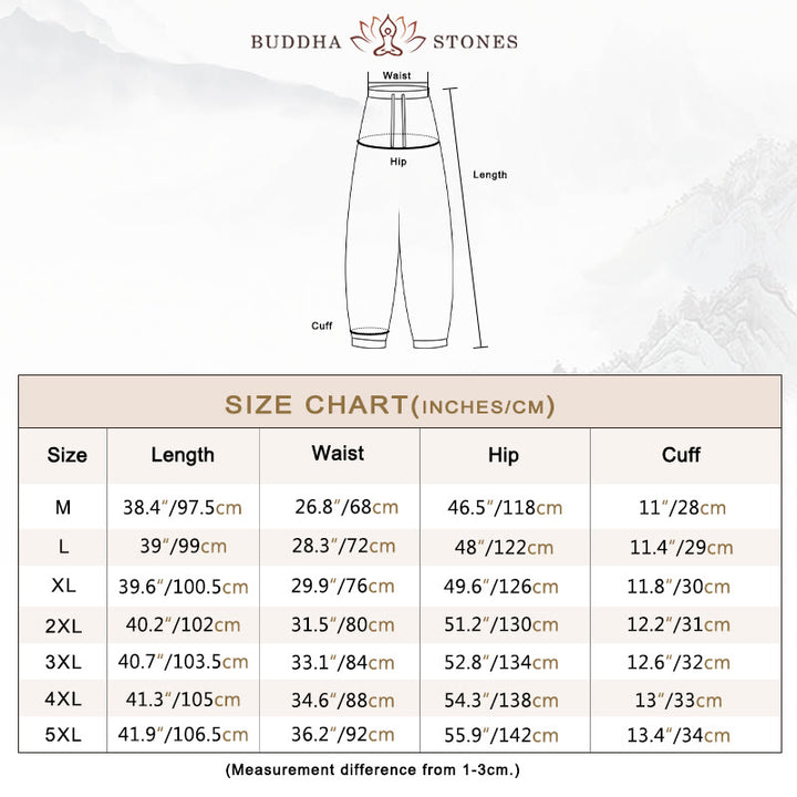 Buddha Stones Cotton Men's Drawstring Harem Pants With Pockets - image 6
