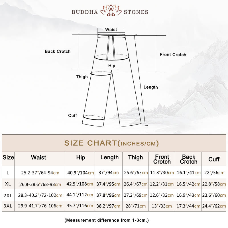 Buddha Stones Casual High Waist Lace-up Wide Leg Pants With Pockets - image 3
