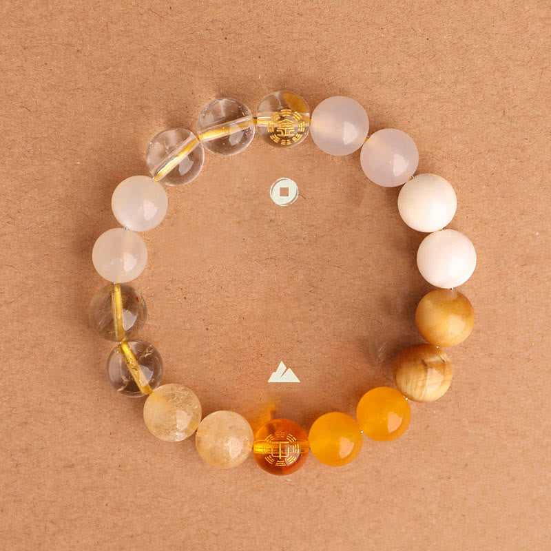 Buddha Stones Five Elements Various Agate Crystal Black Onyx Green Chalcedony Aquamarine Wisdom Bracelet - image 32