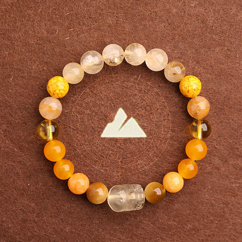 Buddha Stones Five Elements Various Agate Crystal Green Strawberry Quartz Moss Agate Green Phantom Luck Bracelet - image 38