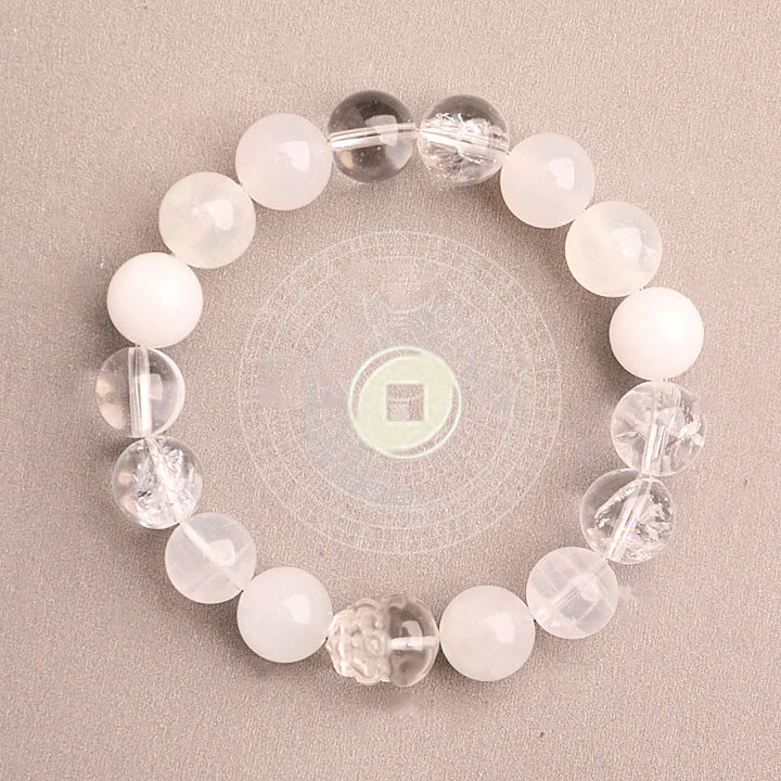 Buddha Stones Five Elements Various Agate Crystal Green Strawberry Quartz Moss Agate Green Phantom Luck Bracelet - image 40