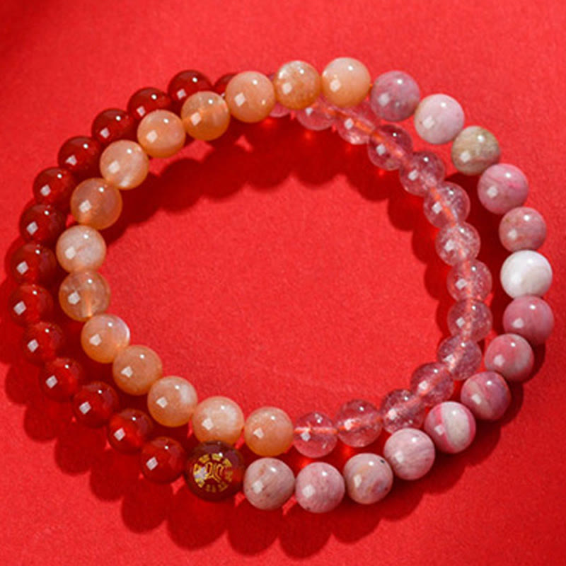 Buddha Stones Five Elements Various Agate Crystal Chalcedony White Crystal White Agate Luck Bracelet