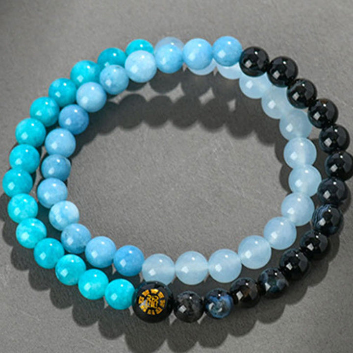 Buddha Stones Five Elements Various Agate Crystal Chalcedony White Crystal White Agate Luck Bracelet