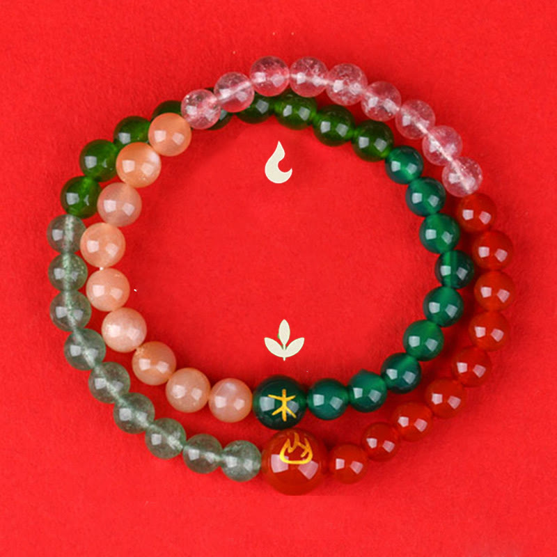 Buddha Stones Five Elements Various Agate Crystal Pearl Black Onyx White Agate White Crystal Luck Bracelet - image 12