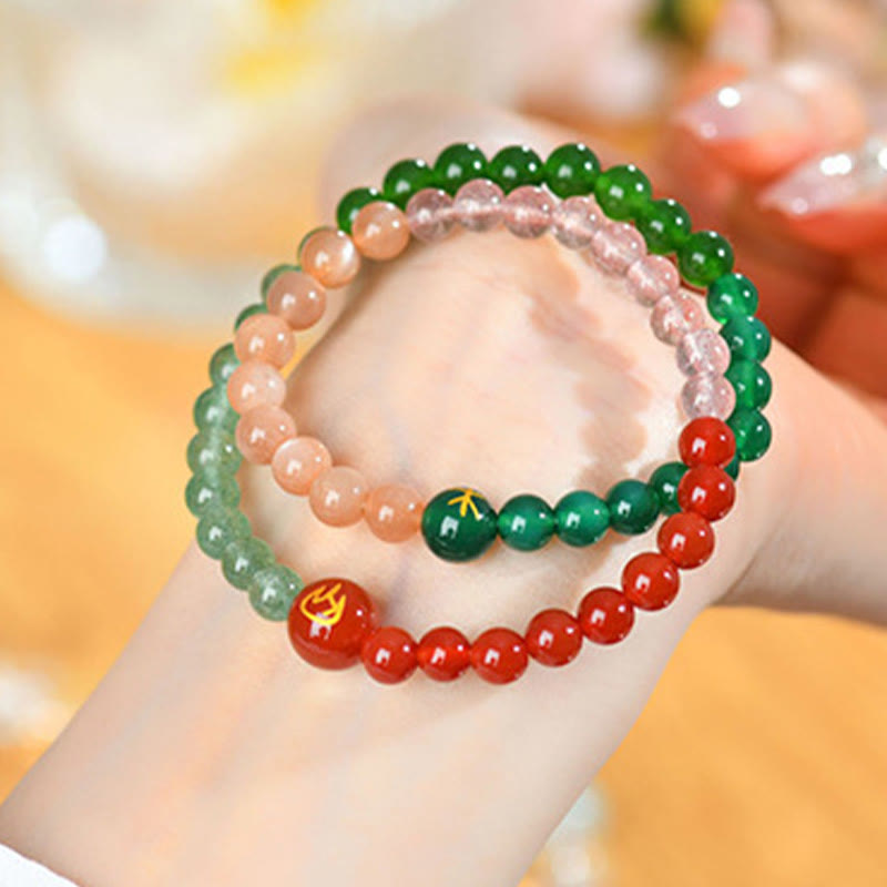 Buddha Stones Five Elements Various Agate Crystal Pearl Black Onyx White Agate White Crystal Luck Bracelet - image 14