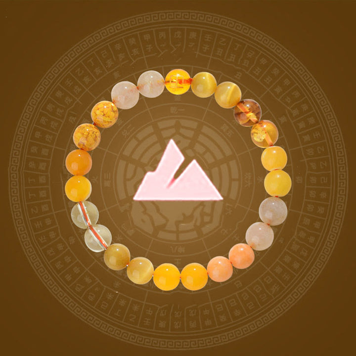 Buddha Stones Five Elements Various Agate Crystal Rutilated Quartz Tiger Eye Yellow Agate Citrine Luck Bracelet - image 1