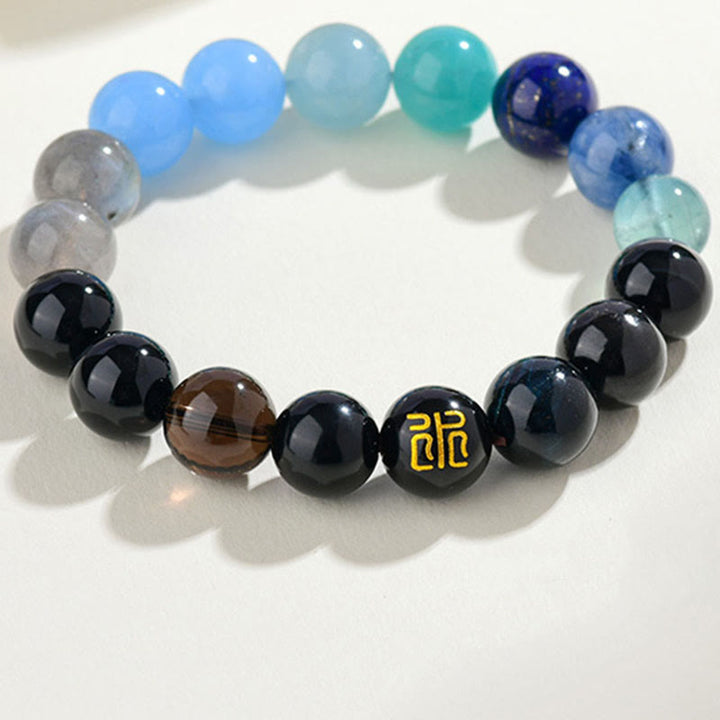 Buddha Stones Five Elements Various Agate Crystal Rutilated Quartz Tiger Eye Yellow Agate Citrine Luck Bracelet - image 25
