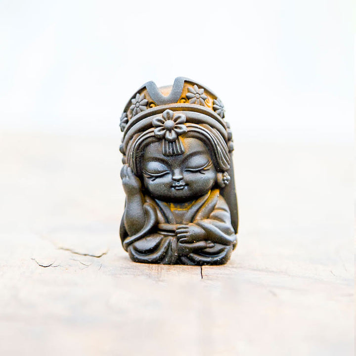 Buddha Stones Handmade Zakiram Iron Powder Rust Cast Resin Statue Zen Home Decoration