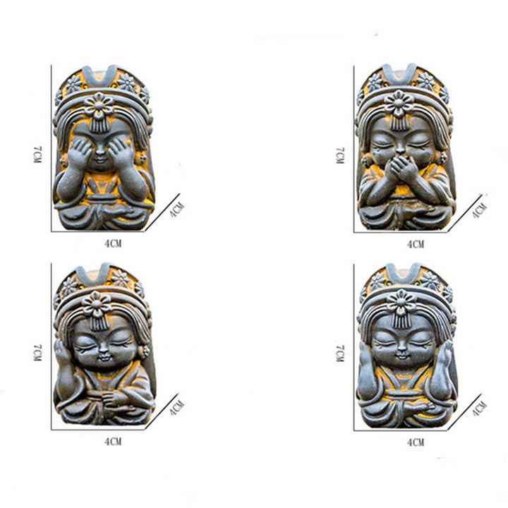 Buddha Stones Handmade Zakiram Iron Powder Rust Cast Resin Statue Zen Home Decoration