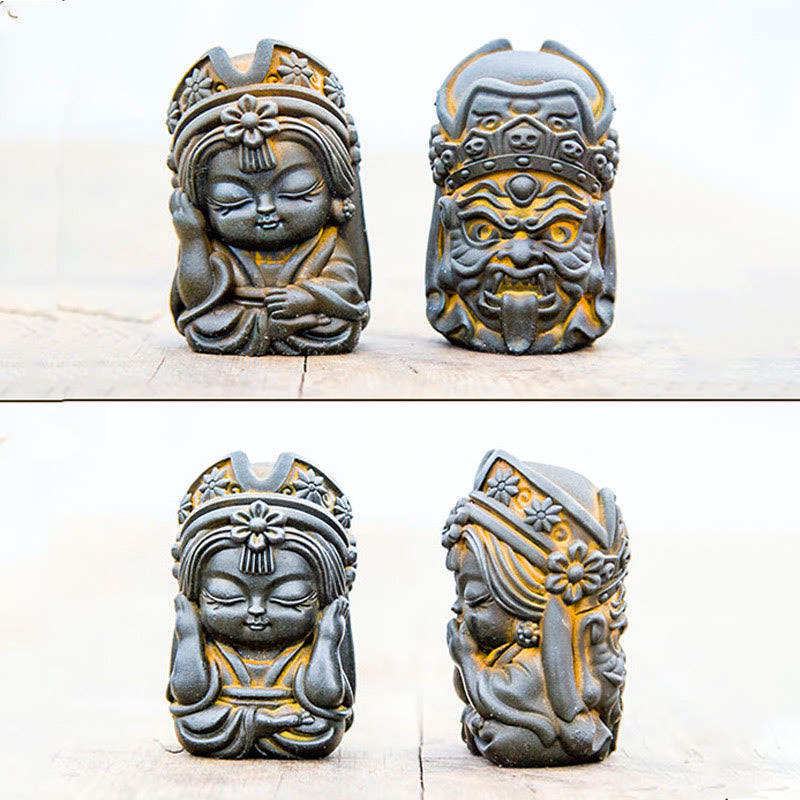 Buddha Stones Handmade Zakiram Iron Powder Rust Cast Resin Statue Zen Home Decoration - image 7