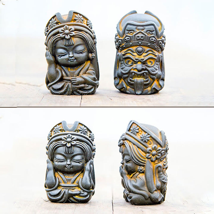 Buddha Stones Handmade Zakiram Iron Powder Rust Cast Resin Statue Zen Home Decoration - image 7