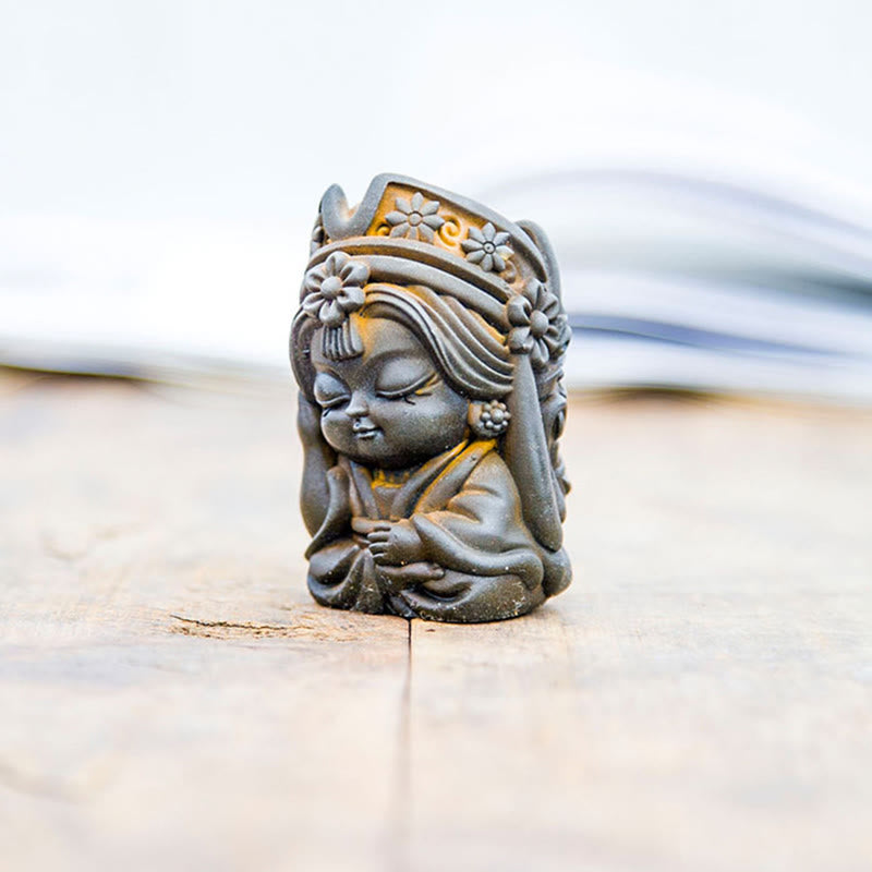 Buddha Stones Handmade Zakiram Iron Powder Rust Cast Resin Statue Zen Home Decoration - image 15