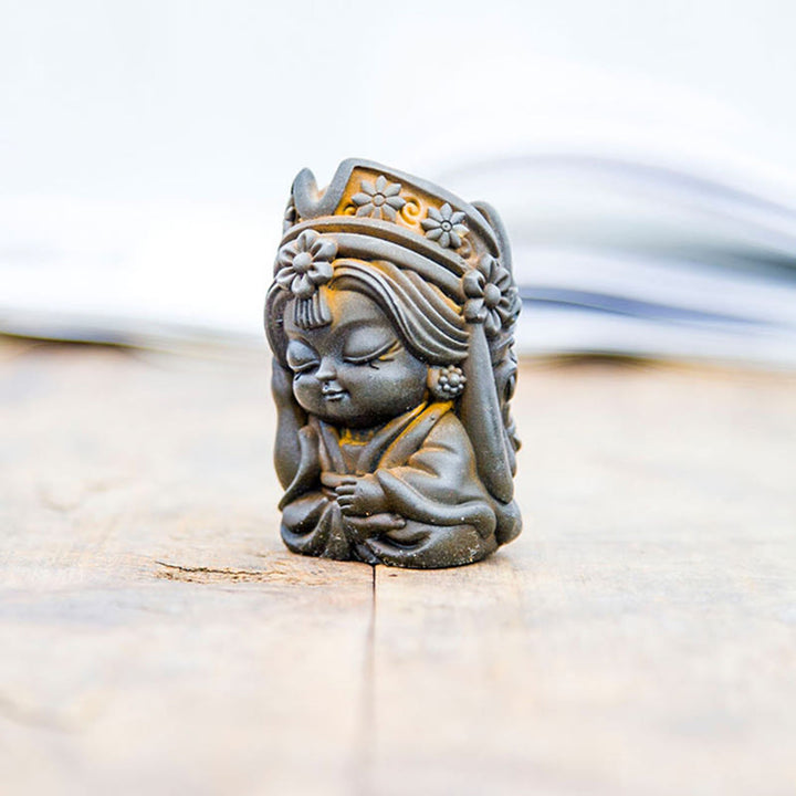 Buddha Stones Handmade Zakiram Iron Powder Rust Cast Resin Statue Zen Home Decoration - image 15