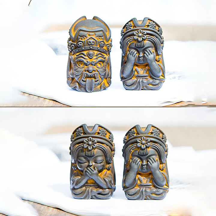 Buddha Stones Handmade Zakiram Iron Powder Rust Cast Resin Statue Zen Home Decoration - image 8
