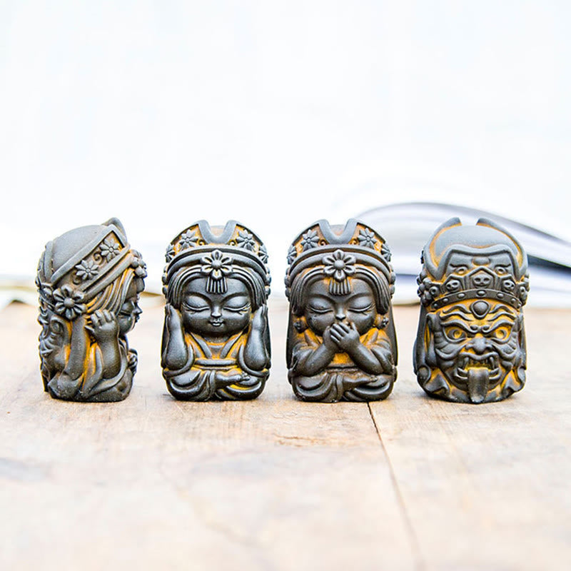 Buddha Stones Handmade Zakiram Iron Powder Rust Cast Resin Statue Zen Home Decoration - image 1