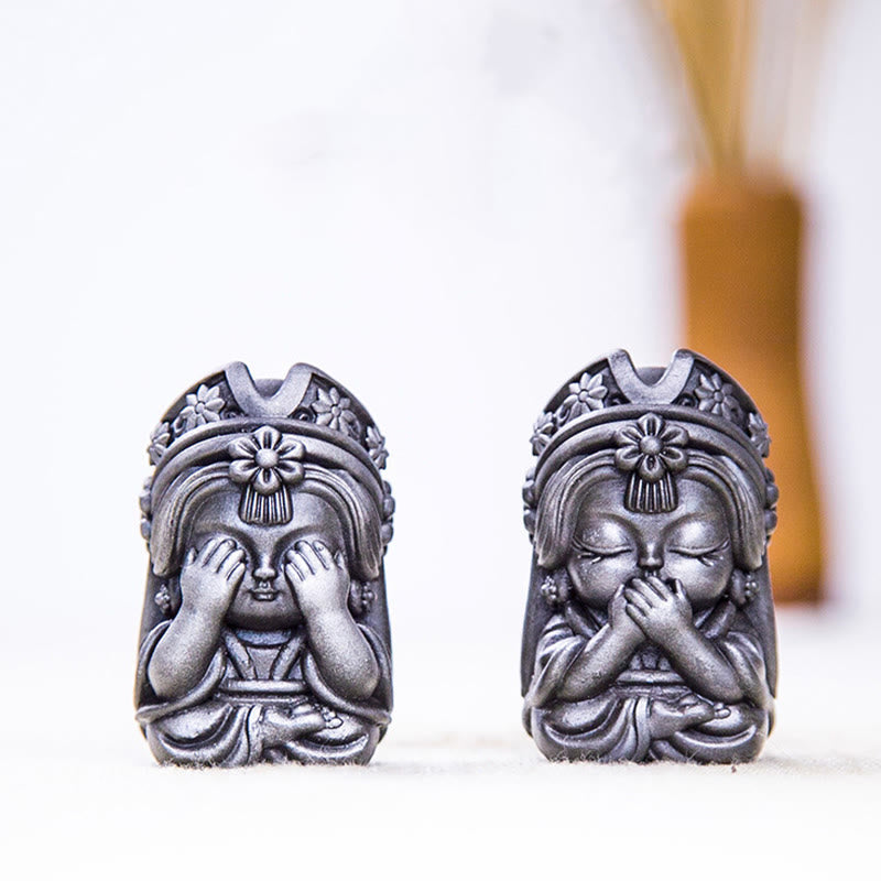 Buddha Stones Handmade Zakiram Iron Powder Rust Cast Resin Statue Zen Home Decoration - image 33