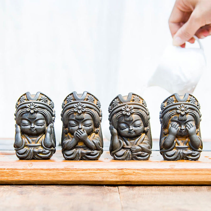 Buddha Stones Handmade Zakiram Iron Powder Rust Cast Resin Statue Zen Home Decoration - image 2