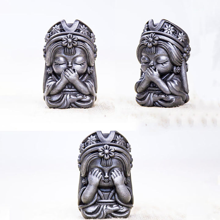 Buddha Stones Handmade Zakiram Iron Powder Rust Cast Resin Statue Zen Home Decoration - image 37