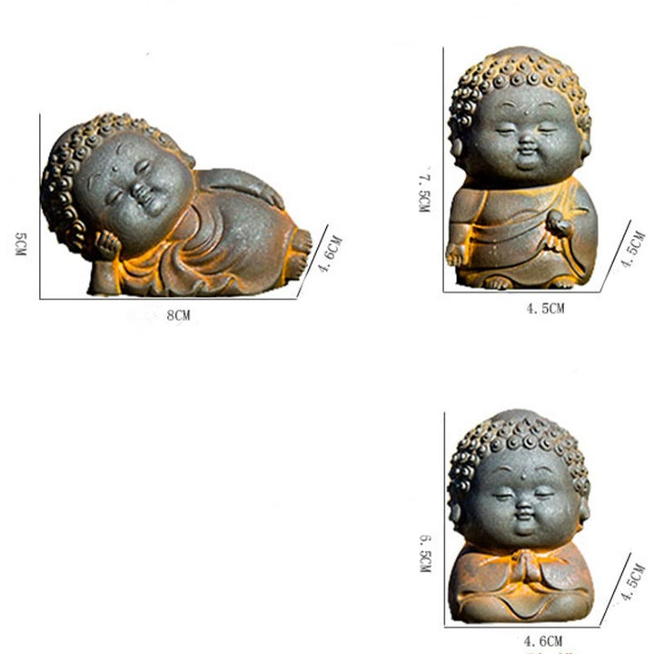 Buddha Stones Small Standing Lying Sitting Cute Buddha Iron Powder Rust Cast Resin Statue Home Decoration - image 7