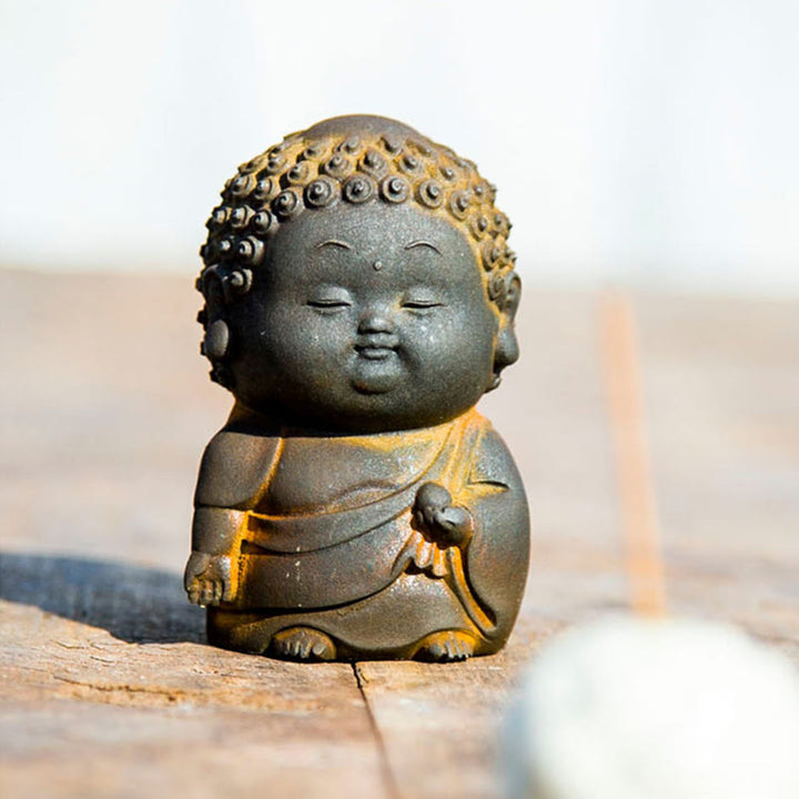 Buddha Stones Small Standing Lying Sitting Cute Buddha Iron Powder Rust Cast Resin Statue Home Decoration - image 12