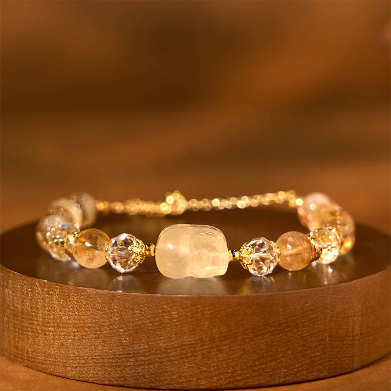 Buddha Stones Natural Citrine Pixiu Prosperity Bracelet