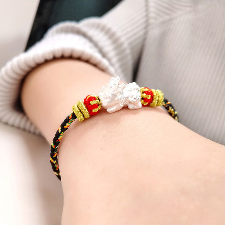 Buddha Stones Chinese Zodiac Natal Buddha Colorful Strings Luck Bracelet