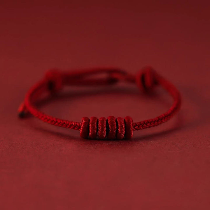 Buddha Stones Red String Eight Stranded Rope Strength Bracelet