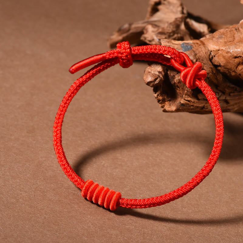 Buddha Stones Red String Eight Stranded Rope Strength Bracelet