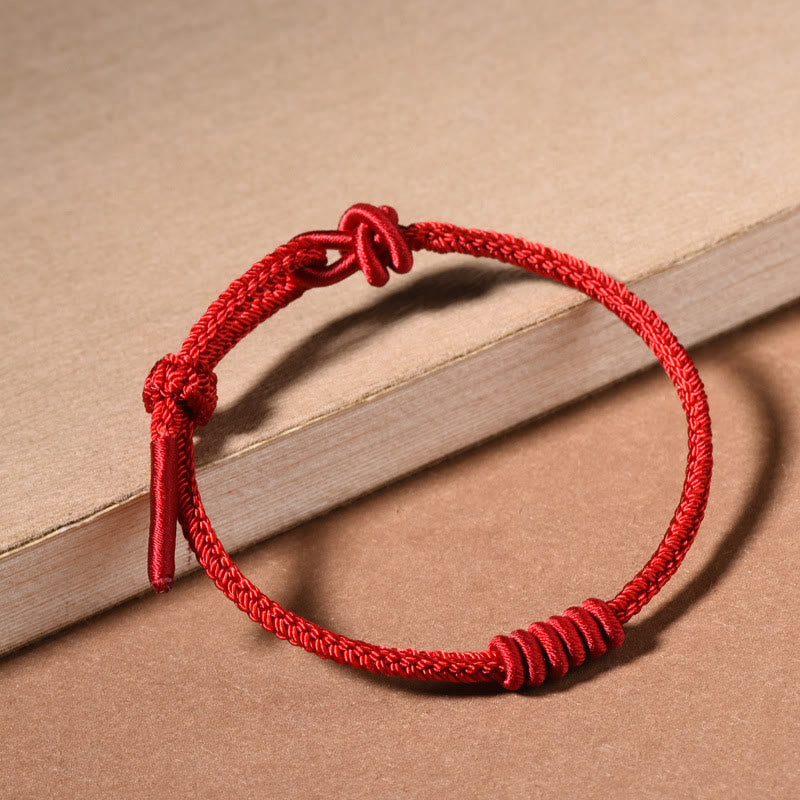 Buddha Stones Red String Eight Stranded Rope Strength Bracelet