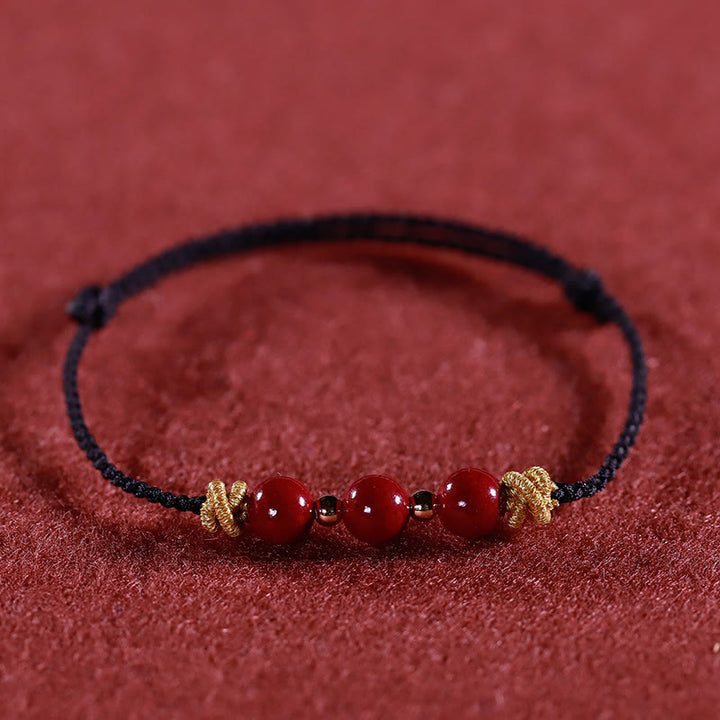 Buddha Stones Colorful String Cinnabar Calm Bracelet