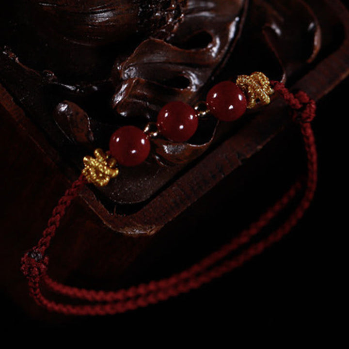 Buddha Stones Colorful String Cinnabar Calm Bracelet