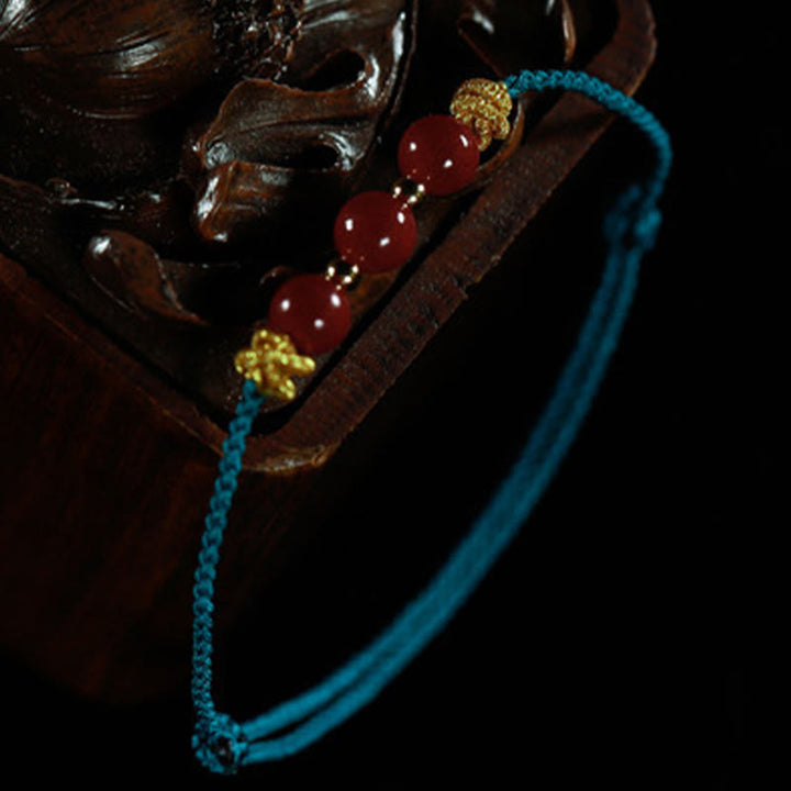 Buddha Stones Colorful String Cinnabar Calm Bracelet