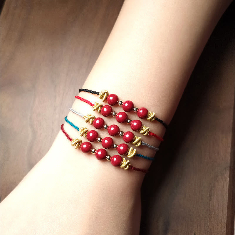 Buddha Stones Colorful String Cinnabar Calm Bracelet