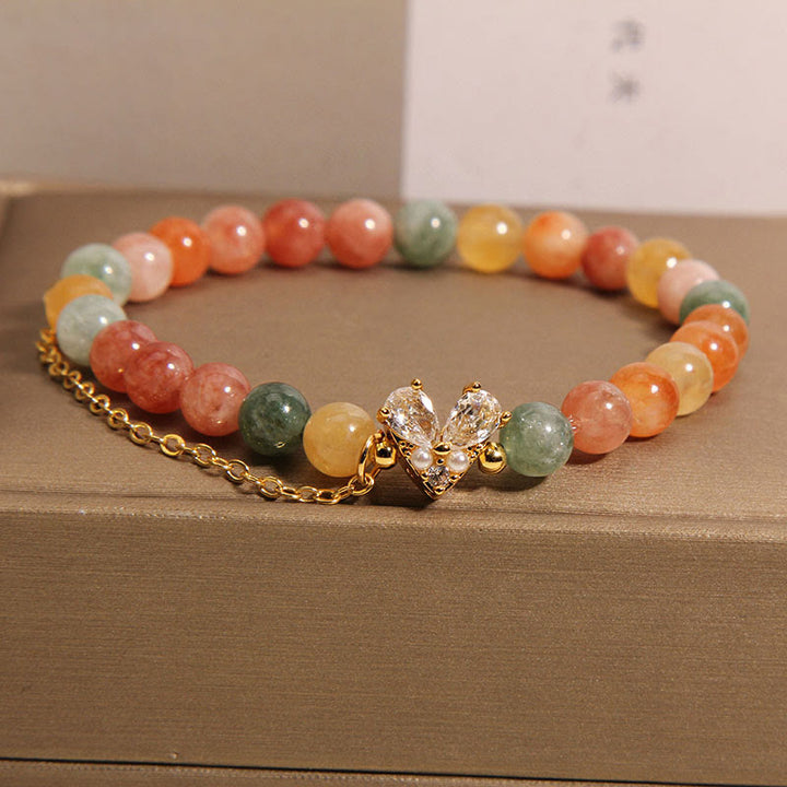 Buddha Stones Citrine Green Crystal Prosperity Bracelet