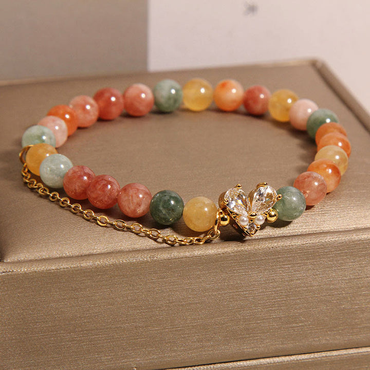 Buddha Stones Citrine Green Crystal Prosperity Bracelet