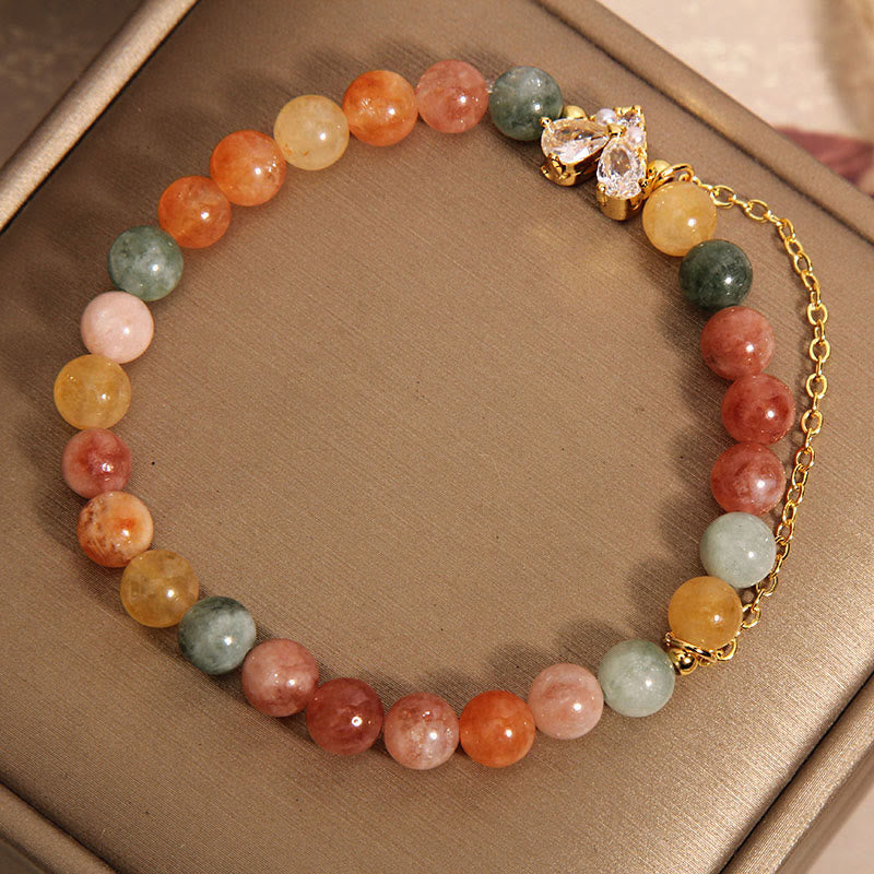 Buddha Stones Citrine Green Crystal Prosperity Bracelet