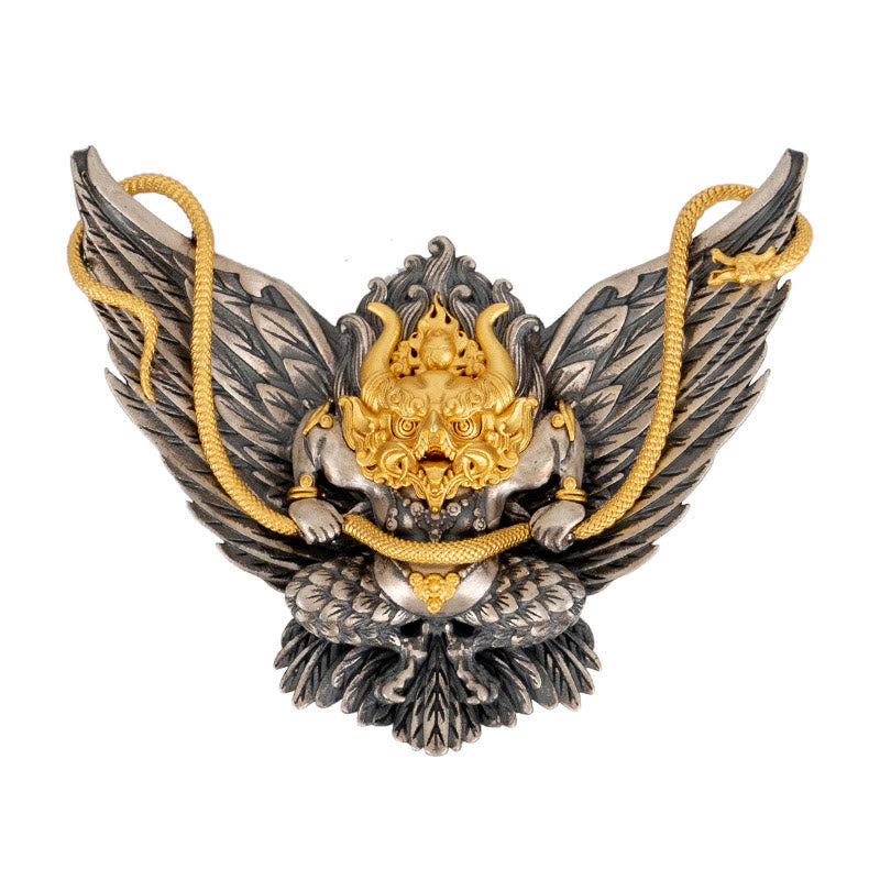 Buddha Stones 925 Sterling Silver Tibetan Garuda Bird Dragon Snake Wisdom Necklace Pendant - image 10