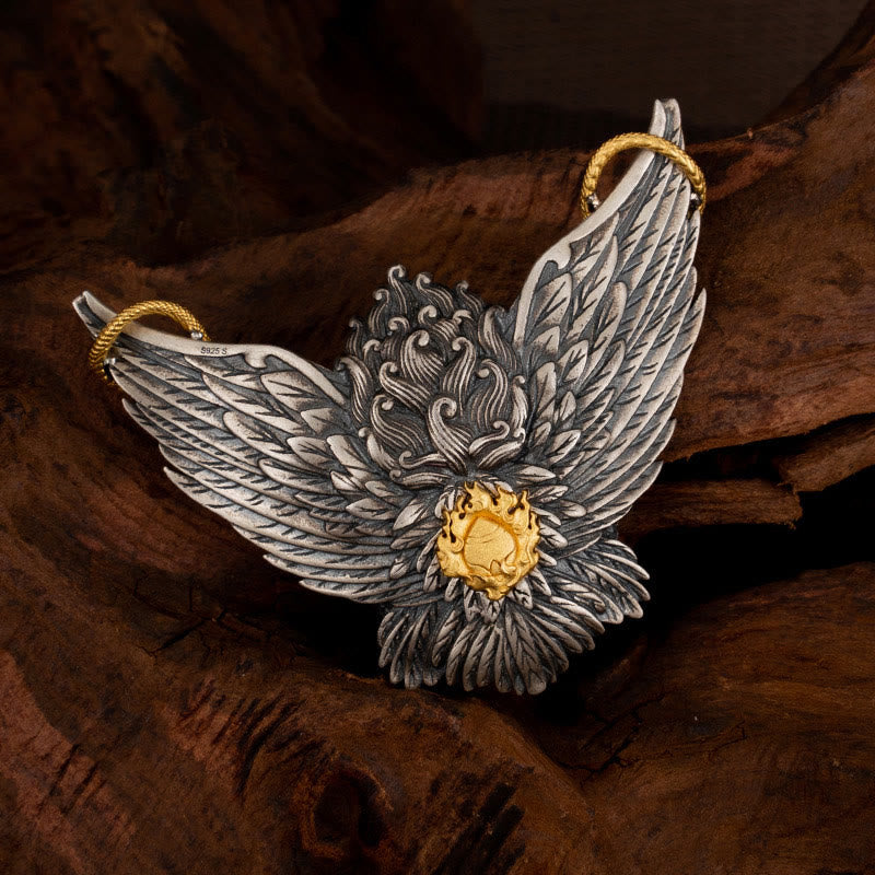Buddha Stones 925 Sterling Silver Tibetan Garuda Bird Dragon Snake Wisdom Necklace Pendant - image 3