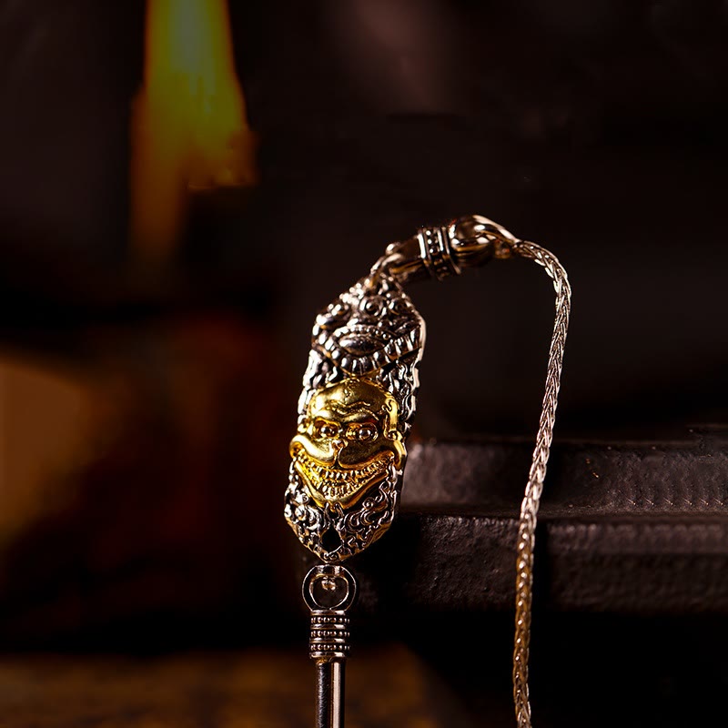 Buddha Stones 925 Sterling Silver Tibetan Zakiram Goddess of Wealth Blessing Necklace Pendant - image 21