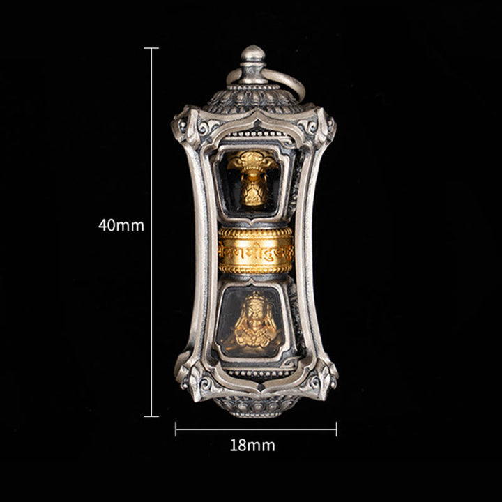 Buddha Stones 925 Sterling Silver Tibetan Zakiram Goddess of Wealth Blessing Necklace Pendant - image 9