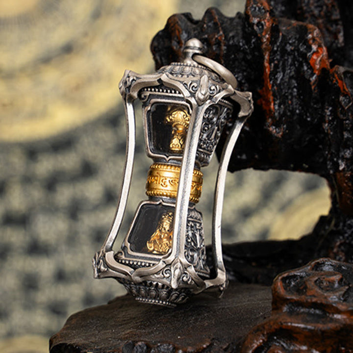 Buddha Stones 925 Sterling Silver Tibetan Zakiram Goddess of Wealth Blessing Necklace Pendant - image 6