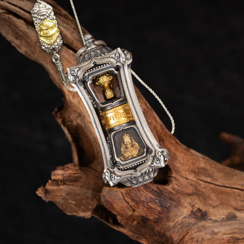 Buddha Stones 925 Sterling Silver Tibetan Zakiram Goddess of Wealth Blessing Necklace Pendant - Zakiram&52cm The Lord of the Corpse Forest Copper Chain - image 19