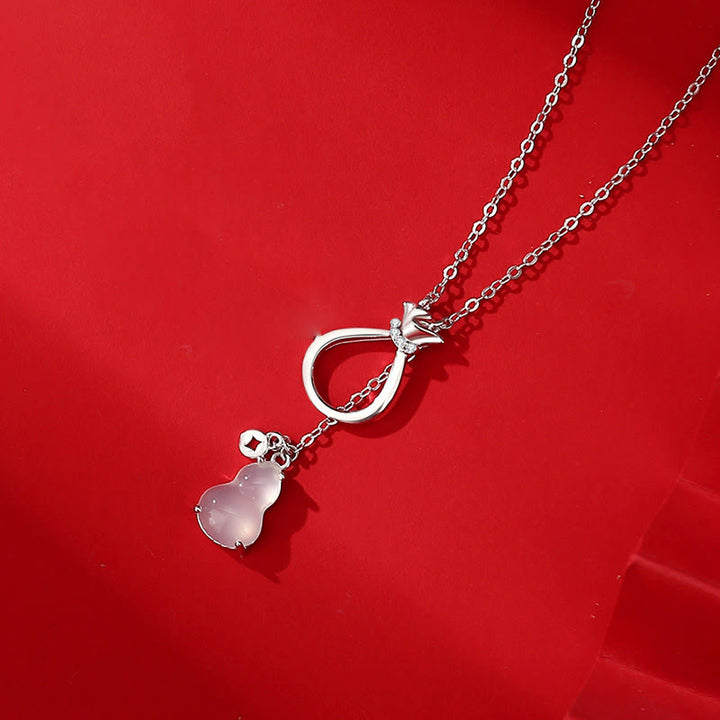 Buddha Stones Red Agate Chalcedony 925 Sterling Silver Gourd Lucky Bag Confidence Necklace Pendant - Chalcedony 925 Sterling Silver - image 4