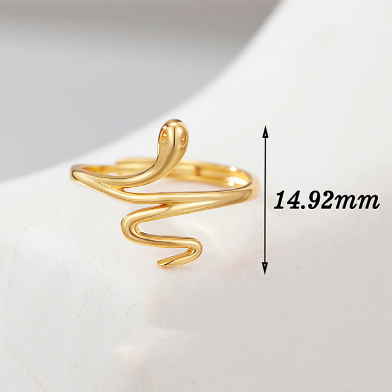 Buddha Stones 925 Sterling Silver Golden Snake Year Of The Snake Calm Balance Adjustable Ring - image 4